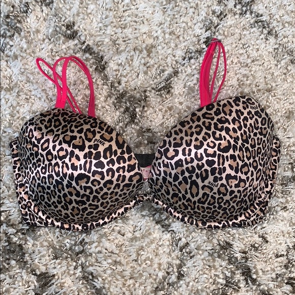 Victoria’s Secret PINK cheetah push up bra 34D - Picture 1 of 7
